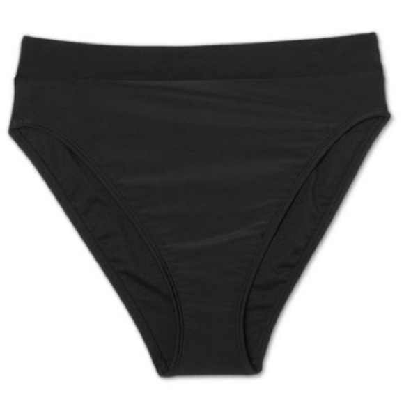 🌞Juniors' High Leg High Waist Black Bikini Bottom - Picture 2 of 7